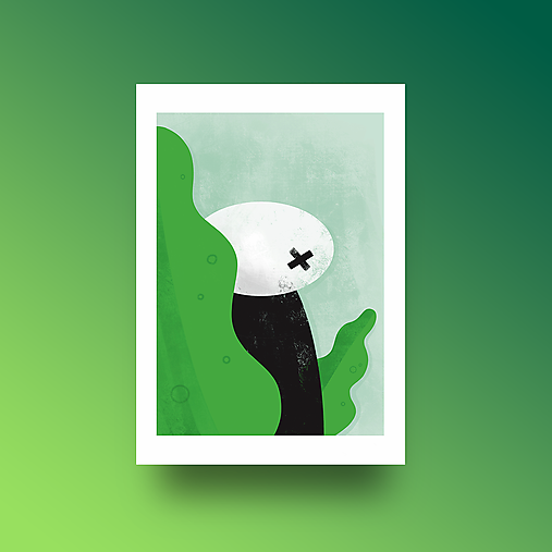 Grafika - Oblooda X green- Print - 15285589_