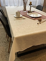 Úžitkový textil - Ľanový Obrus na stôl /CREAM/ - 15286521_