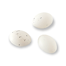 Polotovary - Plastové vajíčko 6 cm - Biele fľakaté CAN302 - 15286781_