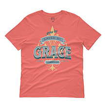Topy, tričká, tielka - Kresťanské tričko GRACE (Koralová) - 15286182_