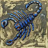 Dekorácie - Kachlica - Modrý škorpión - 15288719_