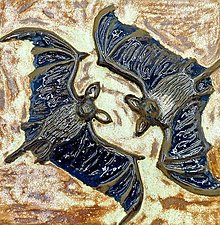 Dekorácie - Kachlica - Párik netopierov - 15288738_