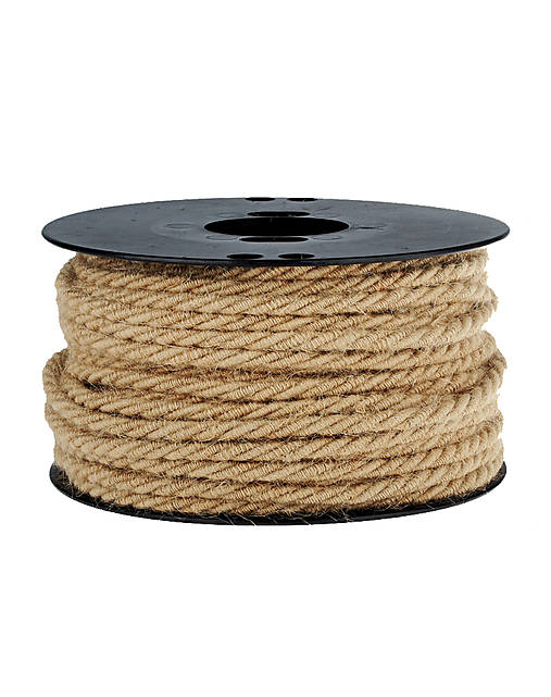 Komponenty - Kábel trojžilový v podobe retro lana, juta, 3 x 0.75mm, 1 meter - 15287768_