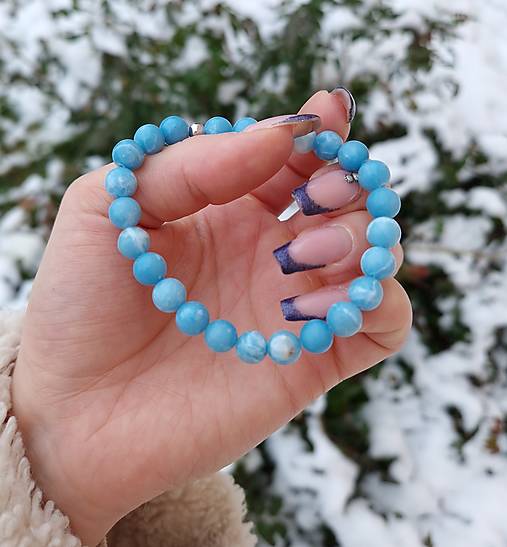 Pánske šperky - Náramok Pektolit (Larimar) so striebrom - 15288452_