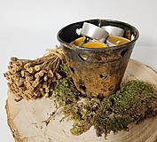 Sviečky - Vintage svietnik s čajovými sviečkami-veľký - 15290144_