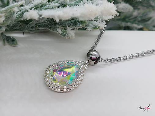 Náhrdelníky - náhrdelník kvapka crystal AB - 15291778_