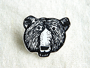 Brošne - medveď čierny - 15292530_