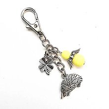 Kľúčenky - Kľúčenka "ježko" s anjelikom (žltá svetlá) - 15290542_