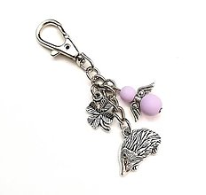 Kľúčenky - Kľúčenka "ježko" s anjelikom (fialová svetlá) - 15290551_