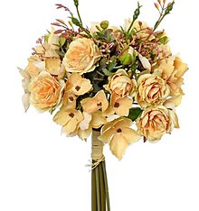 Iný materiál - Kytička z hortenzíí a ruží 30cm* - dekorácia (Béžová) - 15291237_