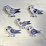 Dekorácie - Ptáček - plaketa modře malovaný * - 15291017_