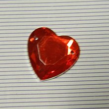 Iný materiál - Našívacie kamienky srdcia 14x14 (Červená) - 15291192_