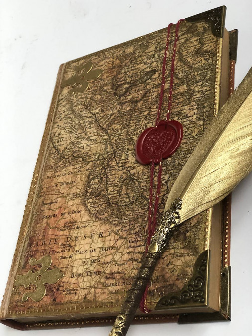 Papiernictvo - Diár vintage mapa 2023 s pečaťou - 15292178_