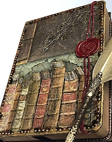 Papiernictvo - Extravagantný luxusný Diár Old books/s pečaťou (S pečaťou srdce) - 15291916_