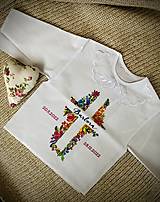 Detské oblečenie - Krstná Košieľka - "Kríž s kvetmi" pre dievčatko - 15291128_
