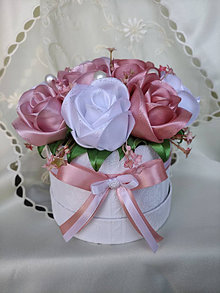 Dekorácie - Romantický box ruží (Pestrofarebná) - 15291059_