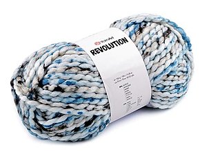 Galantéria - Pletacia priadza Revolution 150 g (Modrá) - 15290689_