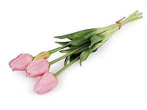 Polotovary - Umelá kytica tulipán 5 ks (Ružová) - 15290942_