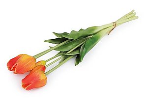 Polotovary - Umelá kytica tulipán 5 ks (Oranžová) - 15290943_