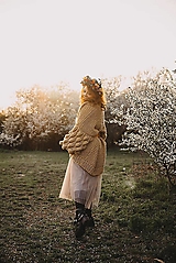 Svetre a kardigány - Oversized cardigan s bublinovými rukávmi,akryl - 15293423_