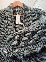 Svetre a kardigány - Oversized cardigan s bublinovými rukávmi,akryl - 15293428_