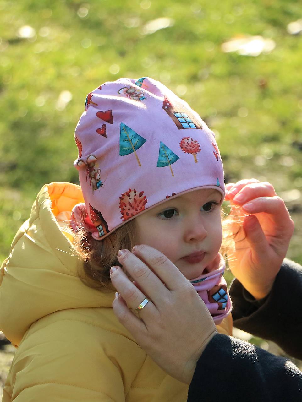 Myška úpletová čiapka, nákrčník alebo set