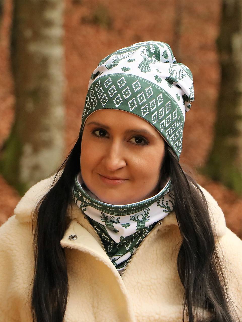 Digi Vianoce zelené čiapka, nákrčník alebo set