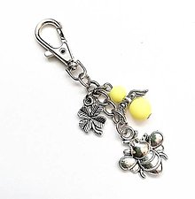Kľúčenky - Kľúčenka "včielka" s anjelikom (žltá svetlá) - 15292915_