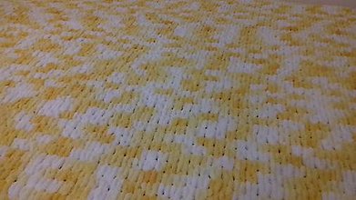 Úžitkový textil - Veľký prehoz na posteľ - žltobiely - 15293438_