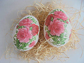 Dekorácie - Veľkonočné vajíčka -ruže - 15293013_