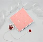 Papiernictvo - Malá valentínka - pozdrav (Ružová s kvietkymi a pidi srdiečkami) - 15294467_