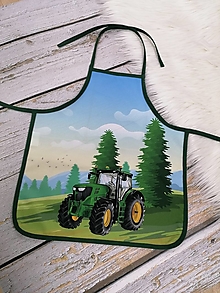 Úžitkový textil - Detská zásterka (Traktor 43x40 cm) - 15298296_
