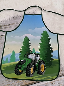 Úžitkový textil - Detská zásterka (Traktor 63x49 cm) - 15298315_