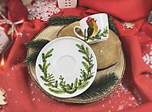 Nádoby - Vianočný vtáčik - šálka na espresso - 15295786_