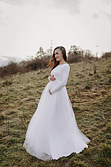 Tehotenské oblečenie - Tehotenské svadobné šaty – Tamie - 15295831_