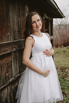 Šaty - MIDI tehotenské svadobné/spoločenské šaty - Melanie - 15295851_