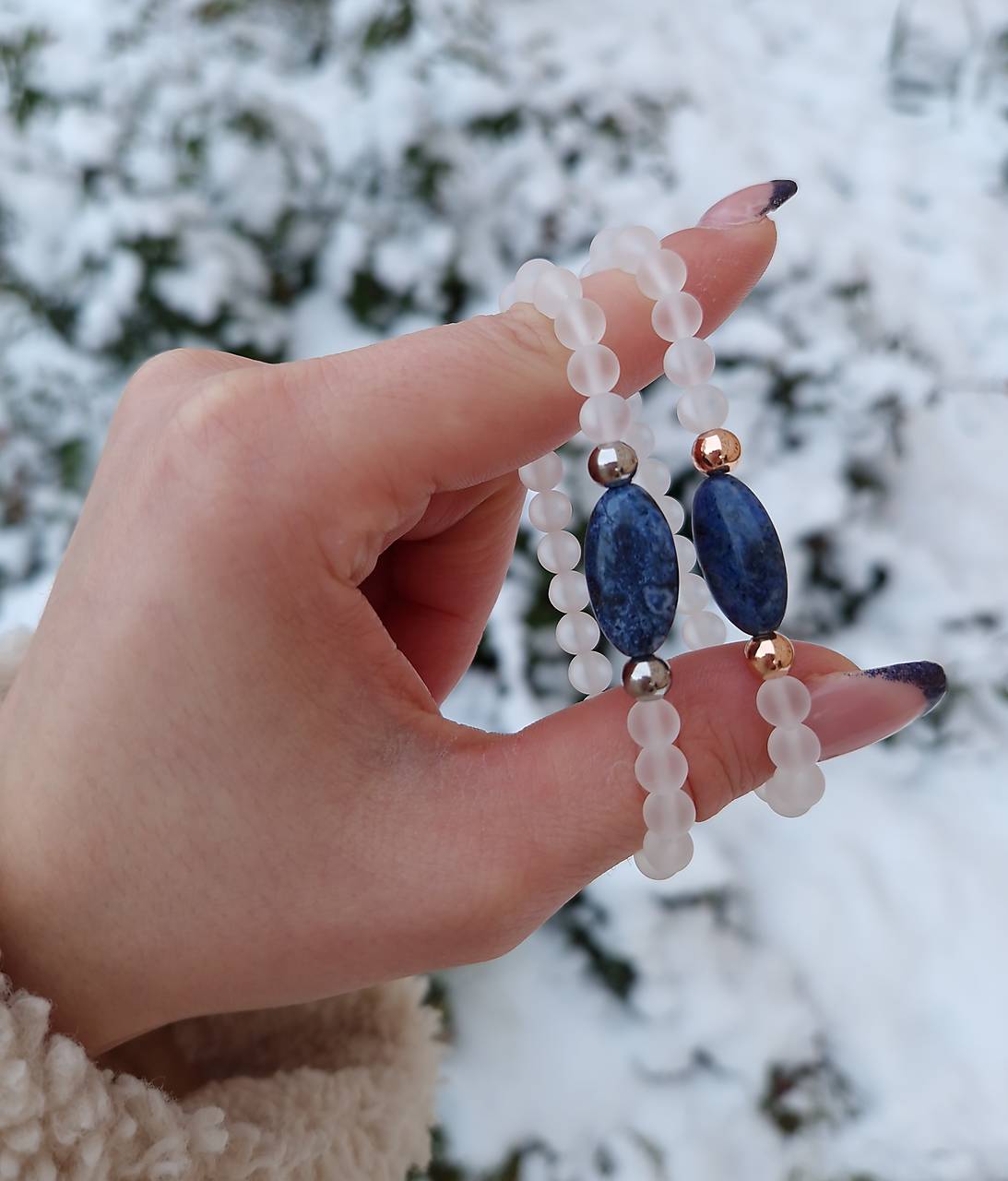 Náramok Zafír a Krištáľ