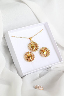 Sady šperkov - Šitý set šperkov “Mini” zlatý - 15295960_