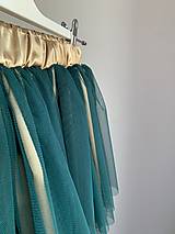 Tylová sukňa - Zeleno zlatá 
