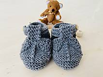 Detské topánky - Papučky pre bábätko zo 100% merino vlny (šedé) - 15297549_
