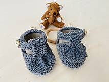Detské topánky - Papučky pre bábätko zo 100% merino vlny (šedé) - 15297564_