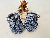 Detské topánky - Papučky pre bábätko zo 100% merino vlny (šedé) - 15297609_