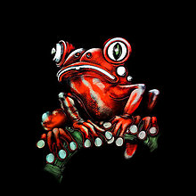 Grafika - Žabka pralesnička farebná 25 x 25 cm (25 x 25 cm - Červená) - 15297889_
