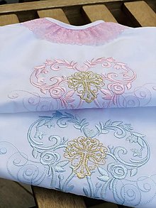 Detské oblečenie - Košielka na krst - vyšívaná (ružová , modrá, biela ) - 15296597_