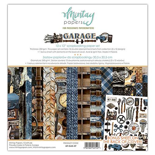 Papier - Mintay Scrapbook papier 12x12 Garage - 15300638_