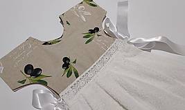 Úžitkový textil - Dekoračný uterák na rúru,,olivy na režnej" - 15299846_