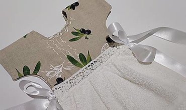 Úžitkový textil - Dekoračný uterák na rúru,,olivy na režnej" - 15299847_