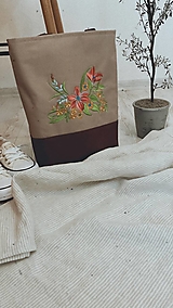 Veľké tašky - FOLK Taška S Kvetinovou Výšivkou - 15301343_