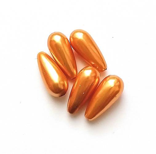 Korálky - Plastové voskované kvapky 17x7 mm - 5 ks - 15302838_