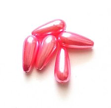 Korálky - Plastové voskované kvapky 17x7 mm - 5 ks (14 - ružová svetlá) - 15302865_